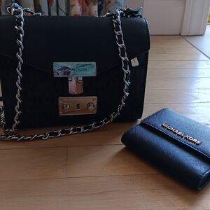 Michael Kors Black Shoulder Bag And Wallet